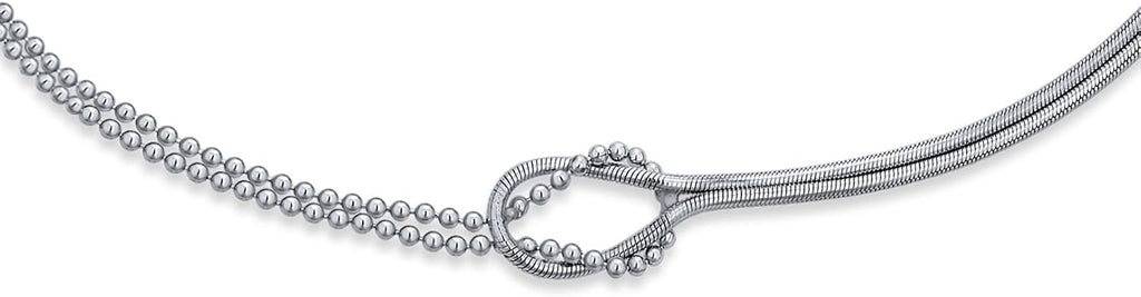 Bling Jewelry L'Amour Romantique L'Infini Bracelet De Cheville Pour Femmes Ados Chaîne De Serpent À Billes Fendues .925 Argent Sterling Ajustable 9 À 10 Pouces