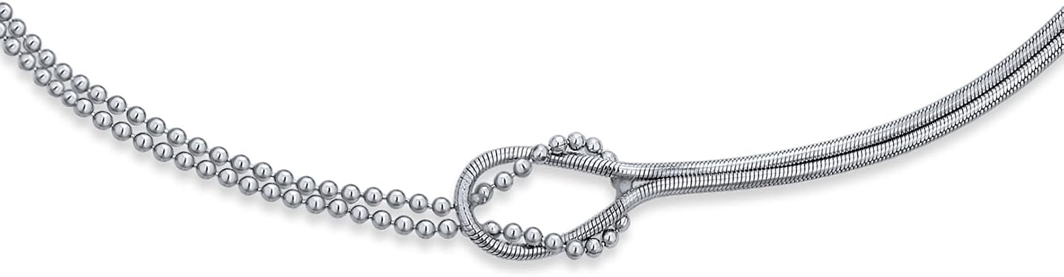 Bling Jewelry L'Amour Romantique L'Infini Bracelet De Cheville Pour Femmes Ados Chaîne De Serpent À Billes Fendues .925 Argent Sterling Ajustable 9 À 10 Pouces
