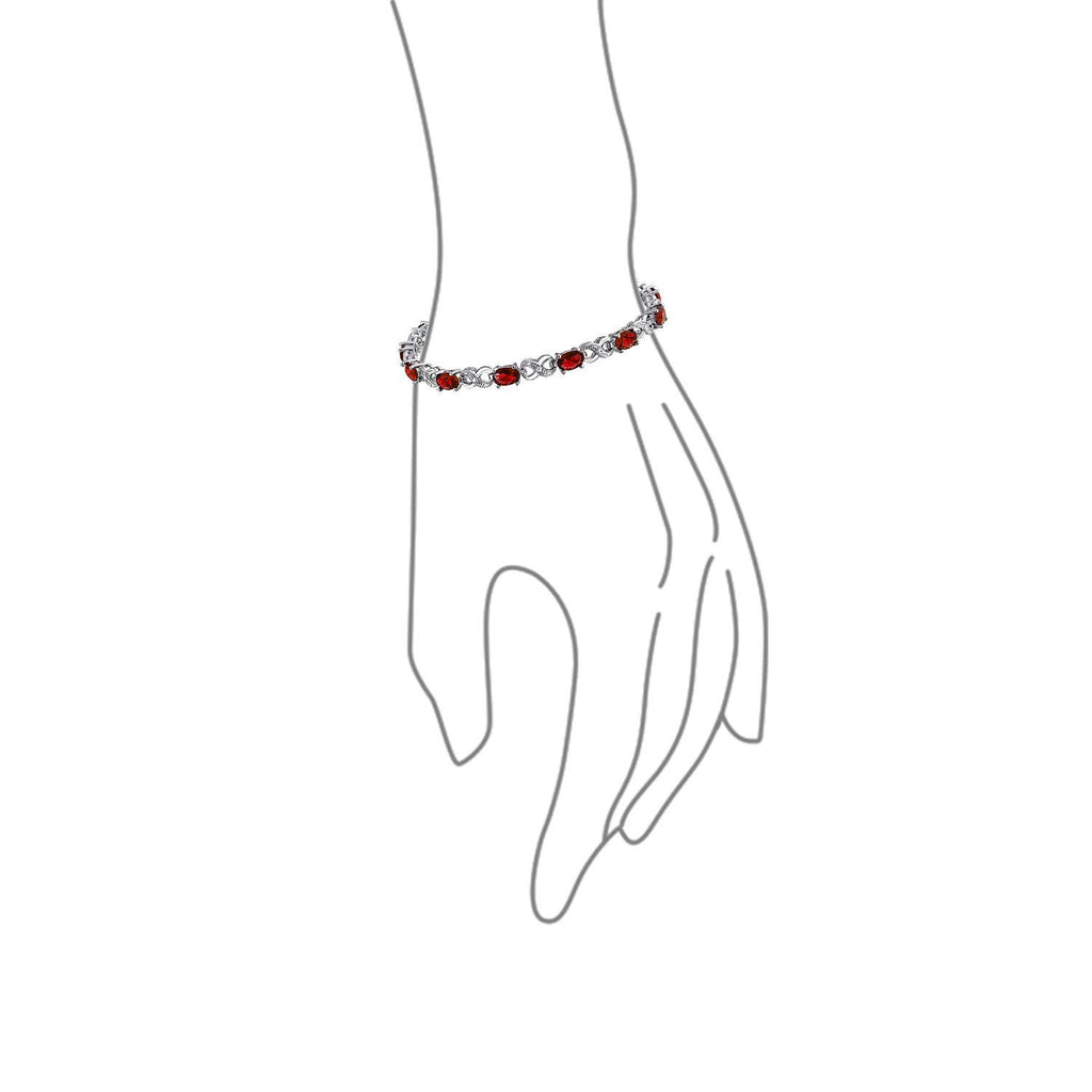 Bracelet de tennis pour femmes en argent rose plaqué avec saphir simulé, rubis, morganite, émeraude, tourmaline, zircon cubique bleu, rose, vert, rouge AAA ovale CZ symbole infini milgrain.