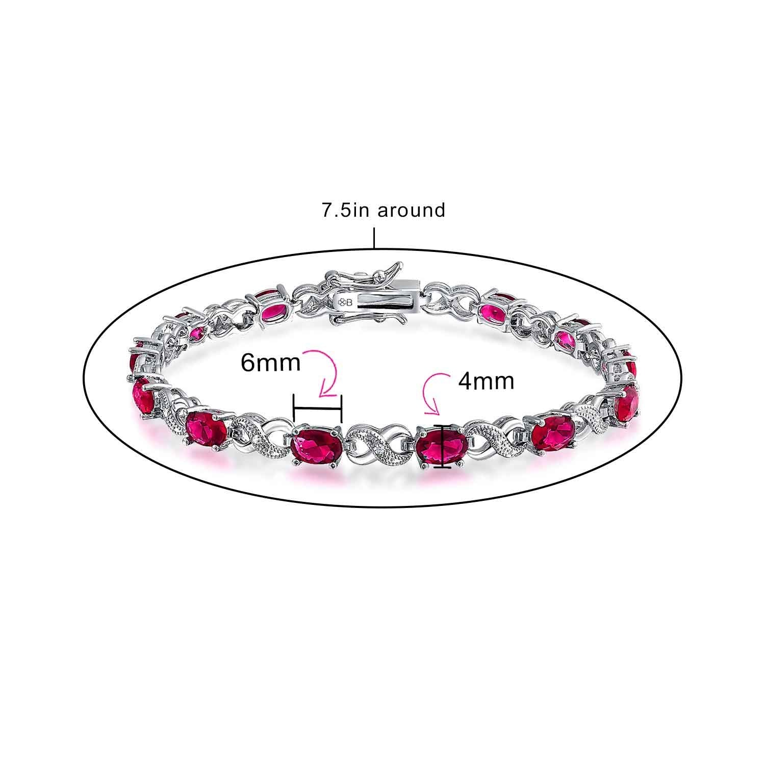 Bracelet de tennis pour femmes en argent rose plaqué avec saphir simulé, rubis, morganite, émeraude, tourmaline, zircon cubique bleu, rose, vert, rouge AAA ovale CZ symbole infini milgrain.