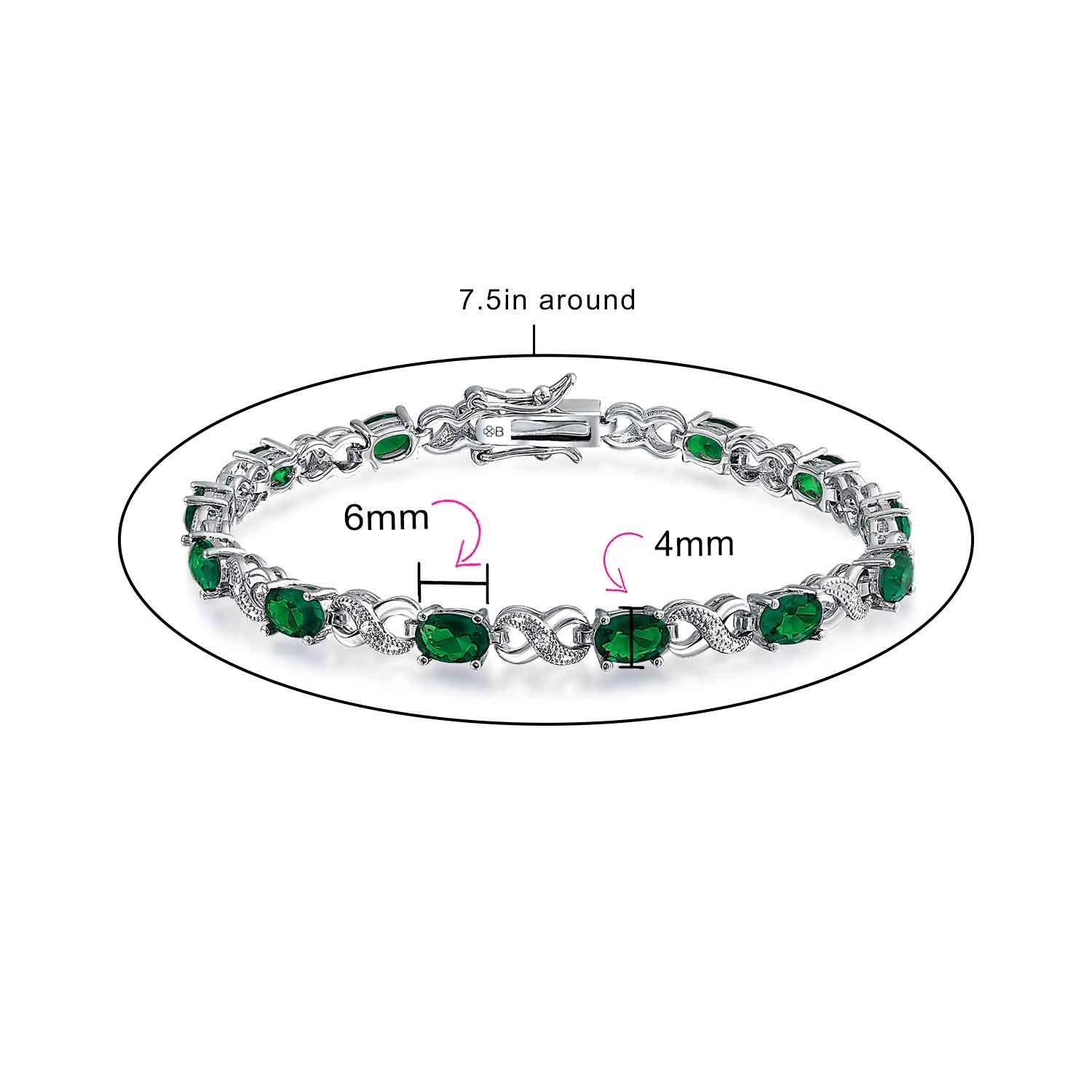 Bracelet de tennis pour femmes en argent rose plaqué avec saphir simulé, rubis, morganite, émeraude, tourmaline, zircon cubique bleu, rose, vert, rouge AAA ovale CZ symbole infini milgrain.